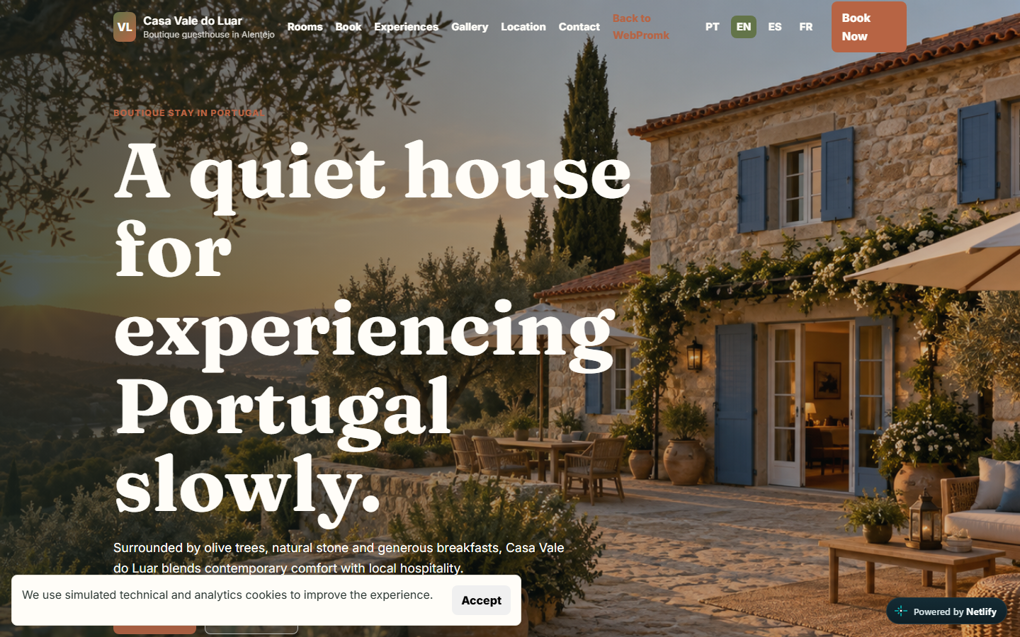 Local Accommodation website window