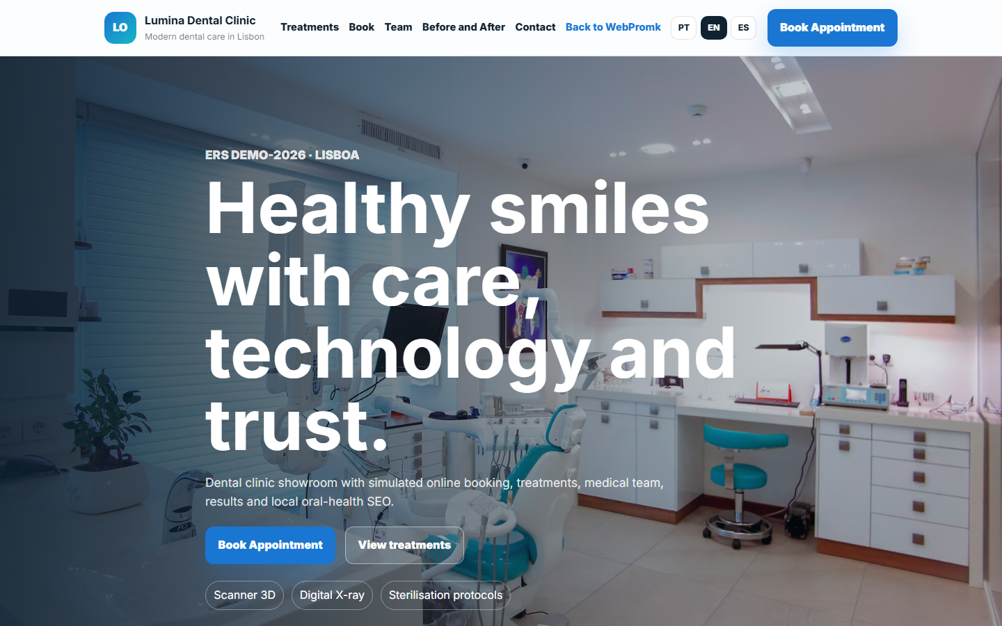 Dental Clinic website window